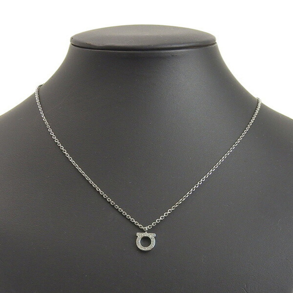 Salvatore Ferragamo Ferragamo Light Stone Gancini Necklace Silver Women's_2